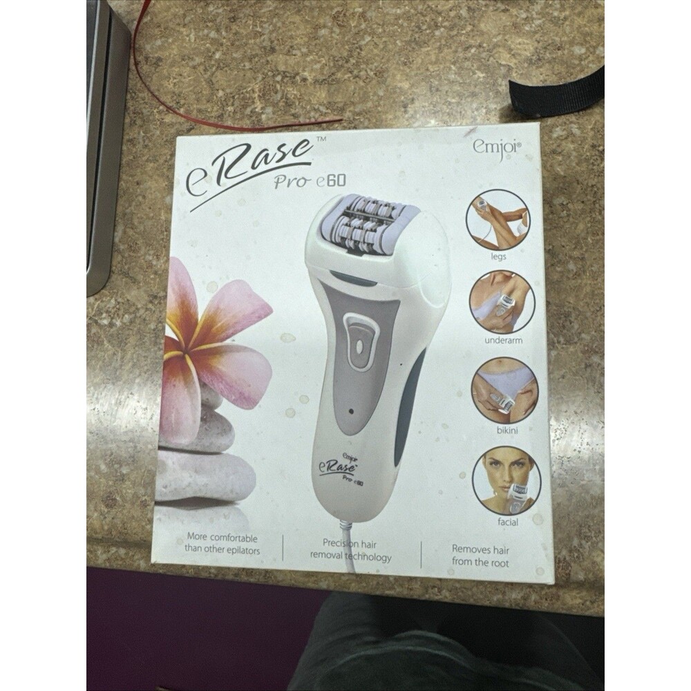 Emjoi Erase Pro E60 WHITE Epilator Precision Hair Removal Shaver Tool New In Box